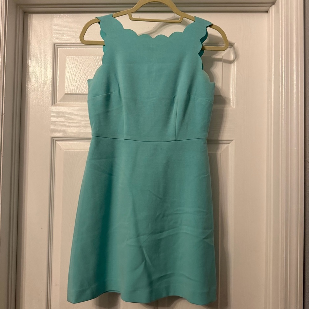 Scalloped Neckline Scuba Dress
